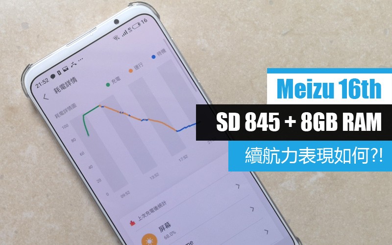 Meizu 16th 電量測試: 驍龍845 +8GB RAM 表現又如何?!