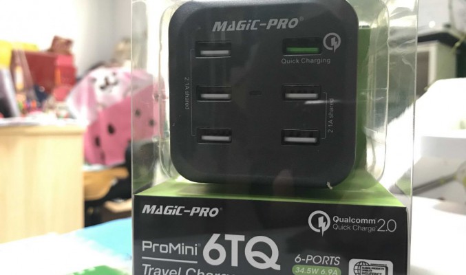 開箱：ProMini 6TQ 旅行充電器  6 個 USB 再加 QC 快充 最強係佢喇！