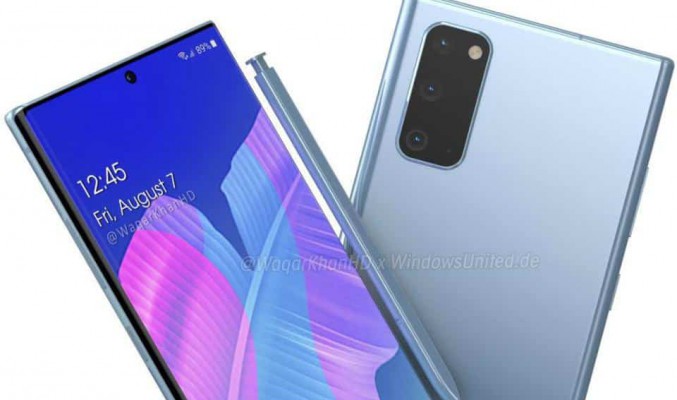 Galaxy Note 20 渲染圖全面睇：採用開孔全面屏，屏佔比更進一步