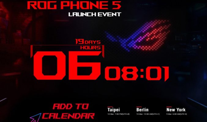 [官方] Asus ROG Phone 5 將於3月10日正式發布，將採用雙電芯電池及驍龍888 處理器