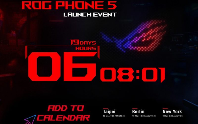 [官方] Asus ROG Phone 5 將於3月10日正式發布，將採用雙電芯電池及驍龍888 處理器