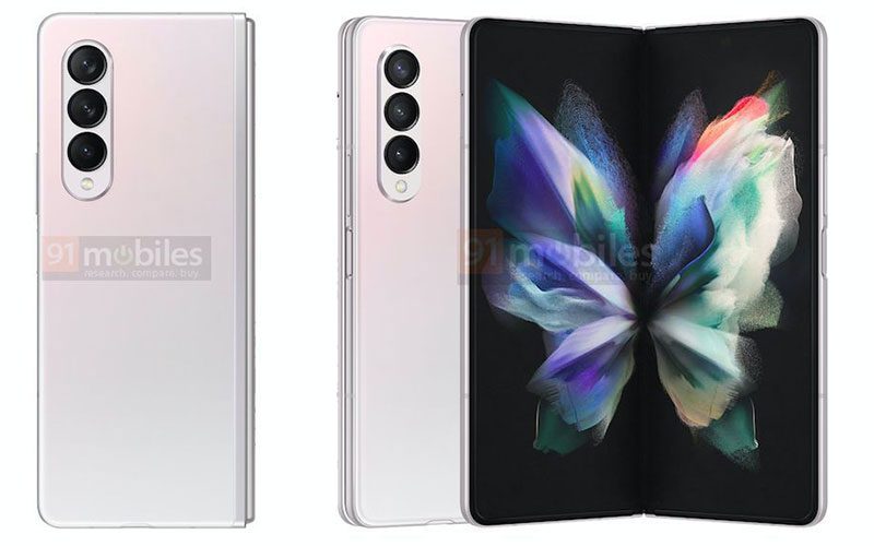 三色機身、側邊指紋、屏下前鏡，Galaxy Z Fold3 原廠機圖被曝