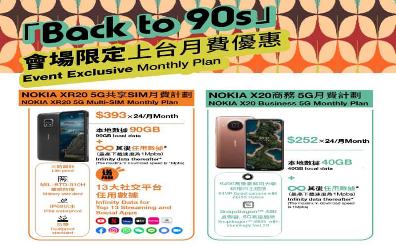 每月 40GB 5G 數據連 NOKIA XR20 只需$320月費，3HK 推出 NOKIA 限時上台優惠！