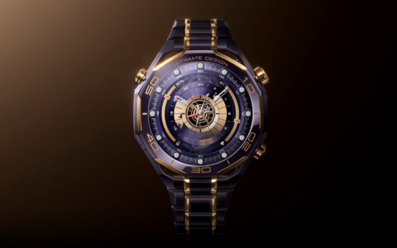 HUAWEI Watch Ultimate Design 紫金錶殼，融合 18K 金陶瓷材質工藝!