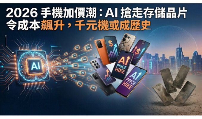 2026手機加價潮：AI 搶走存儲晶片令成本飆升，千元機或成歷史!
