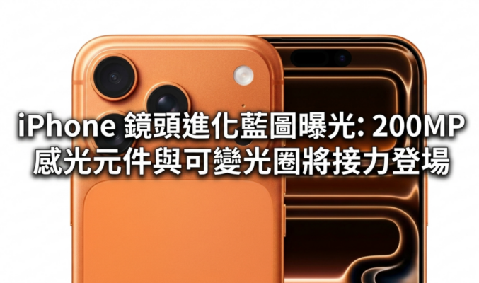 iPhone 鏡頭進化藍圖曝光：200MP 感光元件與可變光圈將接力登場!