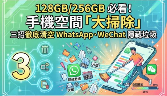 【實用教學】128GB/256GB 必看！手機空間「大掃除」，三招徹底清空 WhatsApp、WeChat 隱藏垃圾