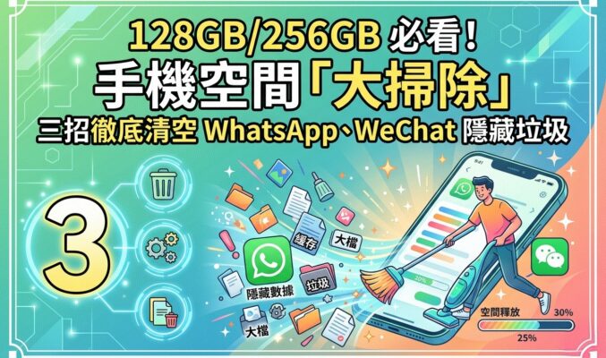 【實用教學】128GB/256GB 必看！手機空間「大掃除」，三招徹底清空 WhatsApp、WeChat 隱藏垃圾