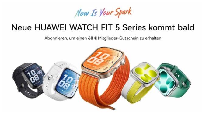 折合約 1,170 港元起，HUAWEI Watch Fit 5 系列德國、阿聯酋預售啟動!