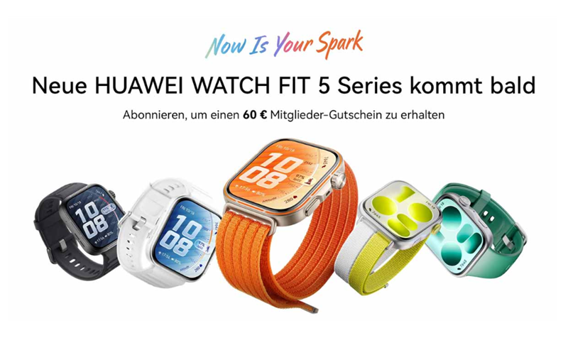 折合約 1,170 港元起，HUAWEI Watch Fit 5 系列德國、阿聯酋預售啟動!