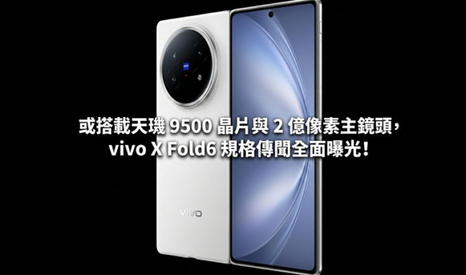或搭載天璣 9500 晶片與 2 億像素主鏡頭，vivo X Fold6 規格傳聞全面曝光!