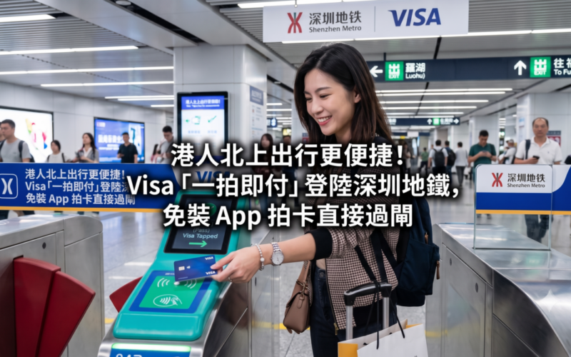 港人北上出行更便捷！Visa「一拍即付」登陸深圳地鐵，免裝 App 拍卡直接過閘