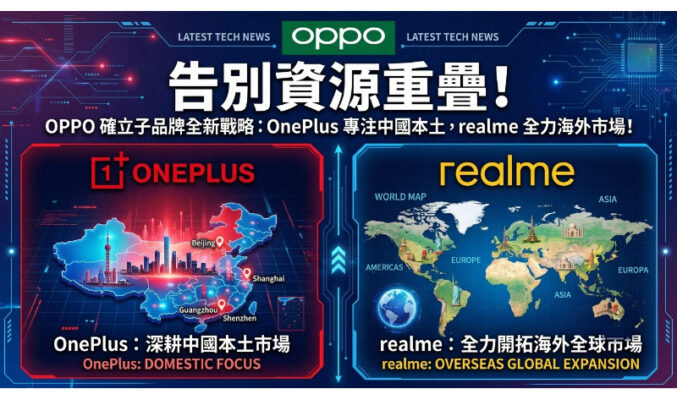 告別資源重疊！OPPO 確立子品牌全新戰略：OnePlus 專注中國本土，realme 全力海外市場!