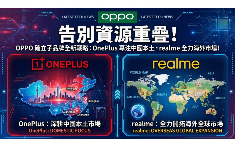 告別資源重疊！OPPO 確立子品牌全新戰略：OnePlus 專注中國本土，realme 全力海外市場!