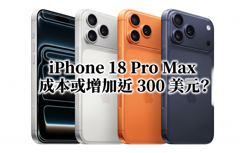 iPhone 18 Pro Max 成本或增加近 300 美元？晶片與記憶體漲價成主因，高容量版本恐迎來調價!
