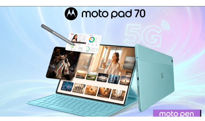 主打 6.49mm 輕薄 5G 機身與 10200mAh 大電量，Motorola Moto Pad 70 正式發表!
