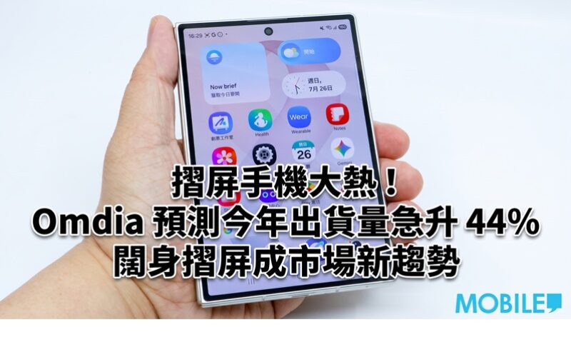 【市場報告】摺屏手機大熱！Omdia 預測今年出貨量急升 44%，闊身摺屏成市場新趨勢
